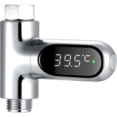 Digitaler Wasserzähler mit LED-Anzeige, Duschthermometer, Badewannentemperaturanzeige, Wassertemperaturmessung