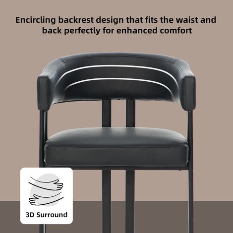 Même chaise de salle à manger en imitation cuir cadre métallique pour intérieur moderne. (1/5)
