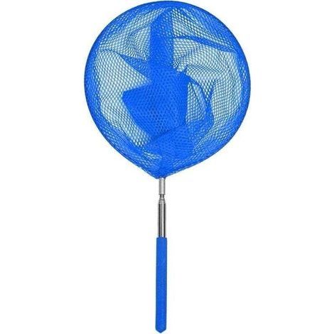 Filet d'épuisette télescopique pour piscine Filet de nettoyage en acier inoxydable Épuisette télescopique pour bassin avec poteau télescopique pour femmes, hommes et (1/4)