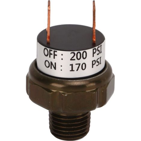 Compresseur D'air Pressostat Compresseur D'air Compresseur de Contrôle de Pression Valve Pièces de Rechange de Voiture en Acier Inoxydable pour Klaxons de Train (170-200PSI). (1/5)