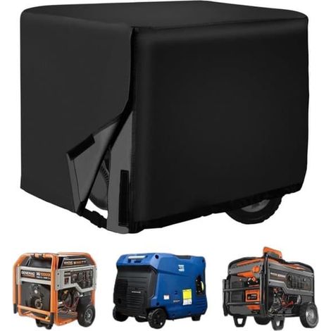 1 housse pour générateur portable, petite housse pour équipement extérieur, résistante à la poussière et à la pluie, noire, 96 x 76 x 71 cm. (1/5)