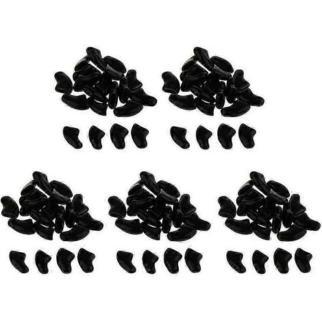 100 protège-griffes souples pour le toilettage des chats-S Black