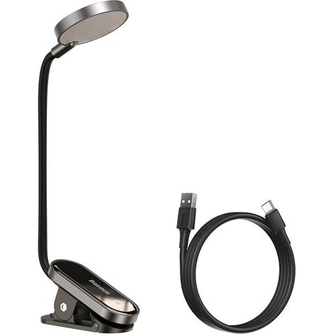Mini lampada LED per la lettura dello schermo con clip, grigia (1/5)