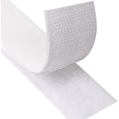 Scratch Autocollant Double Face, 3 Mètre 30 mm Rubans Adhésifs, Bande Agrippantes Adhésives Avec Crochets Et Boucles (30 mm x 3 m, Blanc) (1/5)