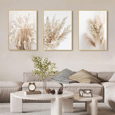 Lot de 3 posters muraux, motifs de feuilles botaniques, abstraits, style bohème, dessin au trait de femme, sans cadre, design 10, 3 pièces, 40 x 60 cm (1/5)