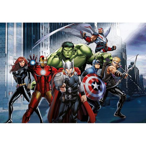 Poster intissé - Disney Marvel -les avengers en pleine bataille - 155 cm x 110 cm (1/3)