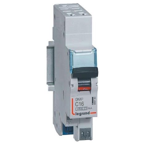 Legrand – Disjoncteur unipolaire 16A 230V courbe C – 1 module – Arrivée bornes automatiques – 406783