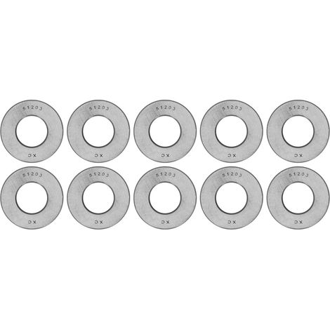 Lot 10 roulements à billes butée unidirectionnelle 51203, kit de rechange pour équipement mécanique (1/5)