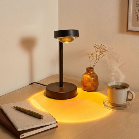 Lámpara de Mesa LED Sunset con Iluminación Cálida Ambiental y Cabezal Ajustable (1/5)