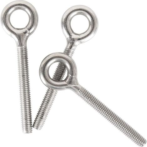 10pcs M6 304 Stainless Steel Long Threaded Eye Bolt (1/5)