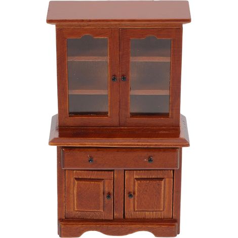 Meuble Étagère Miniature en Bois pour Maison de Poupée 1:12 Bibliothèque Élégante Tiroirs, Facile à Placer pour Scènes Miniatures Réalistes (1/5)