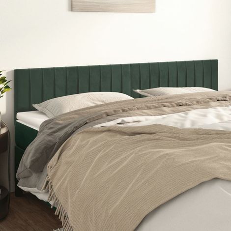Cabeceros 2 unidades de terciopelo verde oscuro 80x5x78/88 cm vidaXL (1/5)