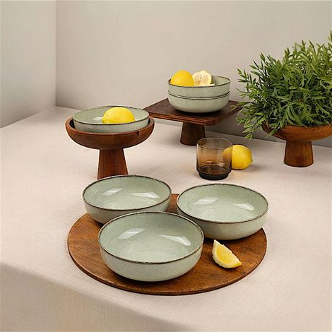 Assiette d'entrée creuse vert antique 15 cm (lot de 6) ELDA (1/2)