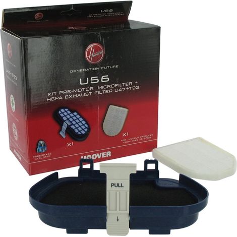 Hoover - U47 Kit filtri per cassetta ciclonica: 1 microfiltro (integrato nella cassetta ciclonica) + 1 spugna.