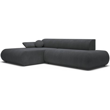 Selsey Armone – Ecksofa mit Schlaffunktion, Chenille, Ottomane links, Graphit