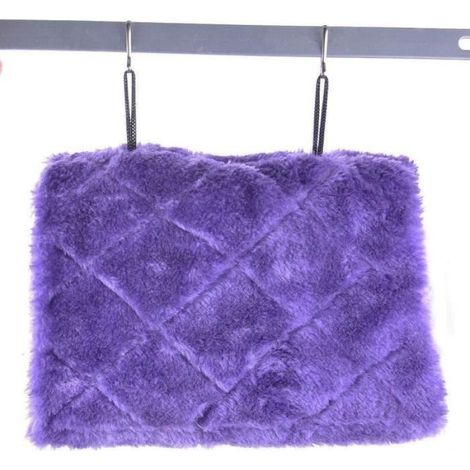 Nid d'hiver pour perroquet, hamac cabane suspendu en peluche violet, nid chaud d'intérieur pour cage d'oiseau, accessoire pour animal de compagnie modèle M (1/4)