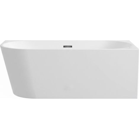 BALNEO – baignoire îlot d’angle droite 170x80 cm AVOLA avec cache trop-plein et bonde anthracite (1/5)