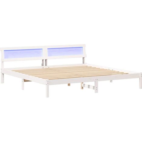 Maison Exclusive - Cadre de lit avec tête de lit Blanc 180 x 200 cm Pin massif (1/5)