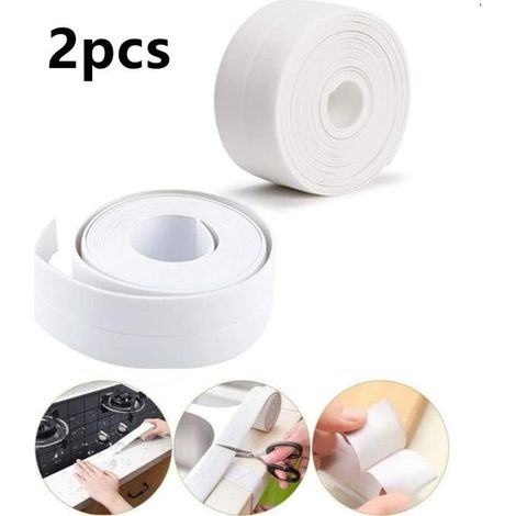 Bande d'Etanchéité Auto-adhésive,bande etancheite salle de bain,Ruban Caulk,pour Humidité,moisissure,toilette,coin (1/4)