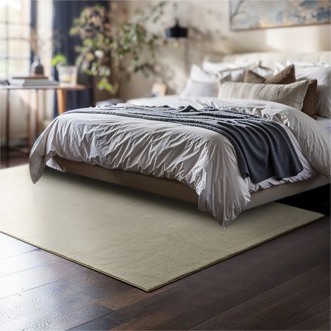 Tapis à poils ras doux hypoallergénique antidérapant 120x170cm beige