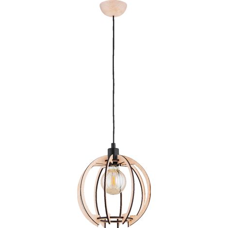 Suspension scandinave bois/noir Ø28 E27 Tommy Alfa (1/3)