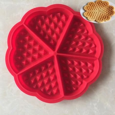 Gaufrier - OHP - Rouge - Silicone - 18 x 18 cm - Résistant à la chaleur (1/4)