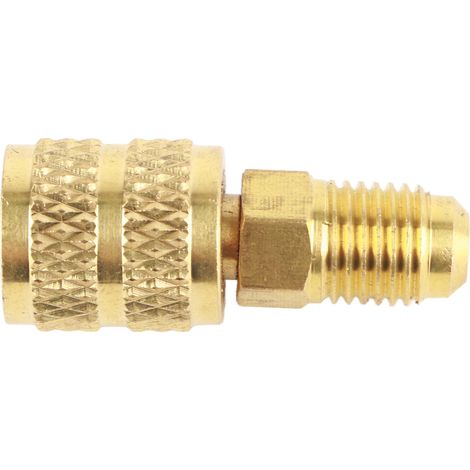 Adaptateur connecteur laiton R410A 1/4 pouce mâle SAE vers 5/16 femelle SAE pour climatisation split CVC flexible réfrigération 1 pièce (1/5)