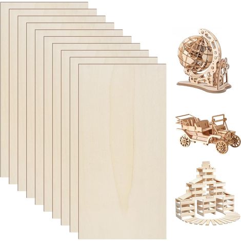 Lot de 10 Feuilles de Bois de Balsa, 200x100x2 mm Feuilles de Tille (1/5)