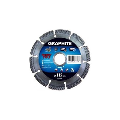Disque diamanté en graphite 115x22x8,0x2,2 mm, type de segment X, gravé au laser, matériaux durs Mpa En13236