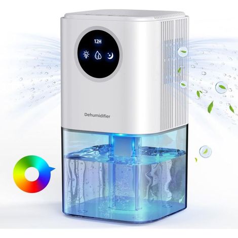 Luftentfeuchter mit Anti-Schimmel-Funktion, tragbarer, leiser 1700-ml-Elektro-Luftentfeuchter für Zuhause, Schlafzimmer/Badezimmer/Keller mit 7-farbiger LED-Anzeige, Timer und automatischer Abschaltun (1/4)