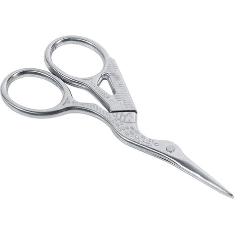 1 Paire de ciseaux broderie argentés, forme grue, acier inoxydable, outils de couture pour point de croix (1/5)