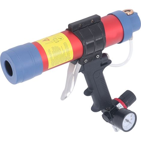 Pistolet à mastic pneumatique 310 ml, pistolet à colle verre avec manomètre (1/5)
