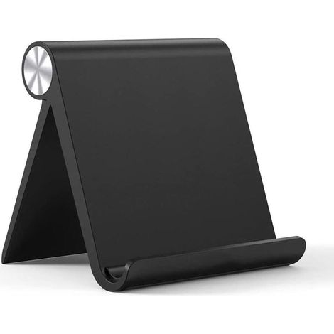 Ständer Tablet Halterung Halter Tablet Ständer Handy Halter kompatibel mit iPad Air 3, iPad Pro, iPad Mini, MediaPad, Surface Pro 7, Galaxy Tab, iPhone 11 usw. bis 10.5 Zoll (Schwarz) (1/5)