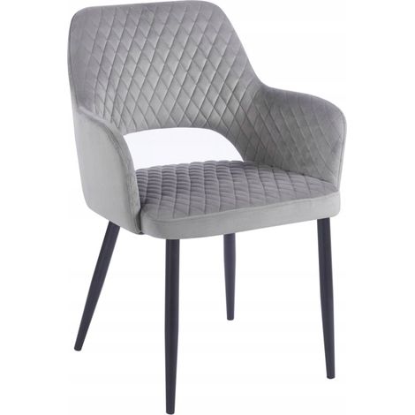 Fauteuil en velours gris Riviera 91 K3-FX (B) (1/5)
