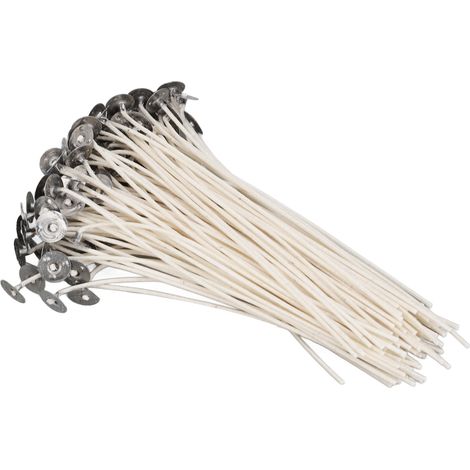 100 mèches de bougies naturelles en coton ciré, 15 cm, sans fumée, idéales pour bougies parfumées DIY, pack de 100 pièces (1/5)