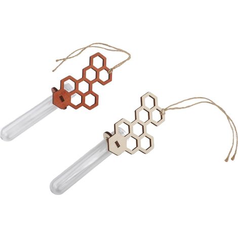 Ensemble de 2 vases muraux en tubes à essai alvéolés avec plastique, décoration intérieure, bureau (1/4)