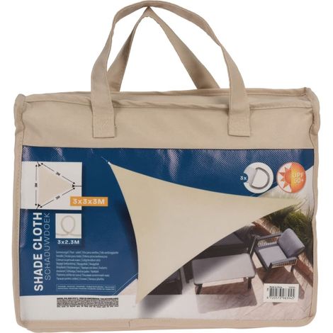 TOLDO TRIANGULAR 3M C/BOLSA CREMA (1/4)