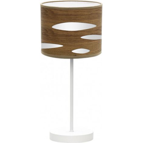 Lampada da tavolo Odra 1xe14 Bianco/legno scuro 42x17x17 Cm mark FABRILAMP