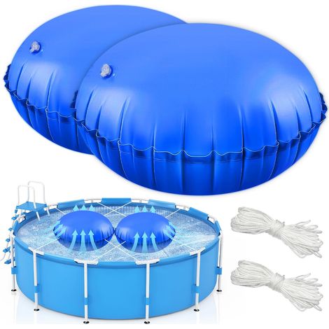 2PCS Coussin Gonflable de Piscine d'hiver,avec Corde de 15 m,Coussin de Piscine,Coussin De Piscine d'hiver,Oreiller de Piscine d'hiver,pour la Plupart des Piscines,Spas,Fontaines (1/5)