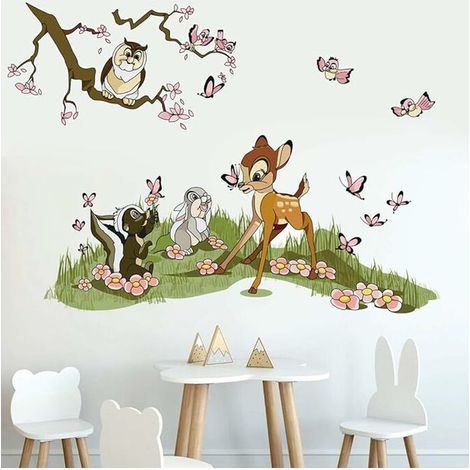Adesivi murali animali della foresta Bambi Giungla Adesivi murali rimovibili Adesivi decorativi Decorazione per la cameretta dei bambini