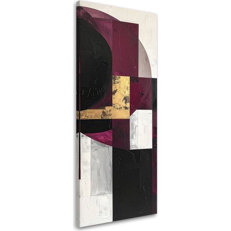 Stampe su Tela, Astrattismo geometrico nei toni del bordeaux, 30x90 (1/5)
