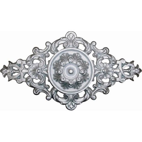 Palmette avec détail floral en fonte zinguée - Hauteur 285mm Longueur 485mm - À visser avec taraudage M6 (5mm) - DECO FER FORGE