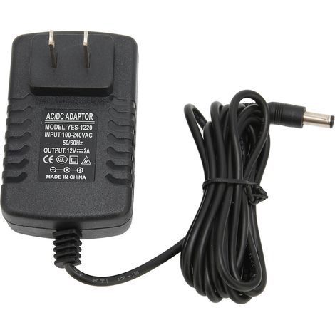 Adaptateur secteur 12 V 1 A avec protection contre les surcharges et les interférences, 100-240 V, prise standard américaine.