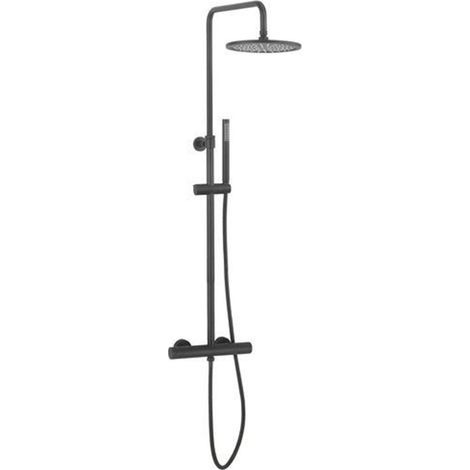 Crosswater Central Douche pluie thermostatique - avec douchette à main - noir mat (1/2)