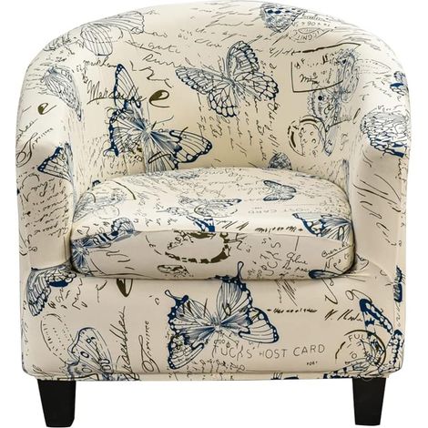 Housse Fauteuil Cabriolet 1 Place Housse de Chaise 2 pièces avec Housse de Coussin Papillon Coloré (1/5)