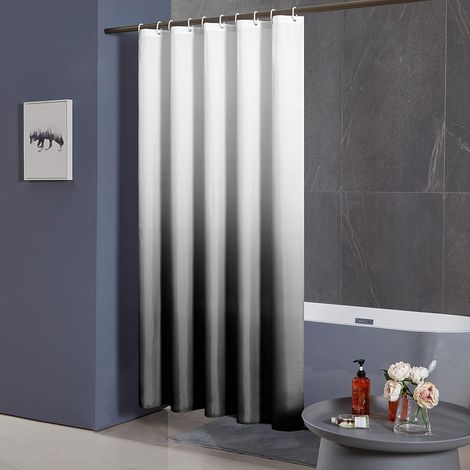 120 x 200 cm, Duschvorhang, schimmelresistenter, schwarz-weißer Farbverlaufstoff, Machi