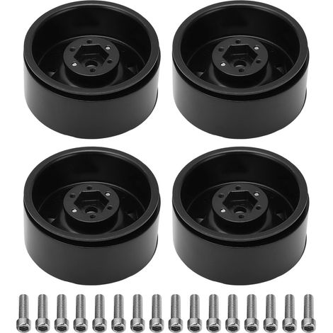 4 Pièces Moyeux de Roue 1,9 Pouces en Fer Résistant pour Voiture RC Crawler - Compatible Axial Black (1/5)