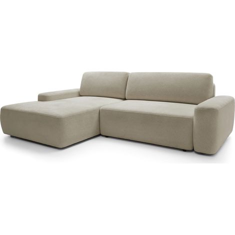 Selsey Baleo - Ecksofa mit Schlaffunktion, Chenille-Bezug, Beige, linksseitig