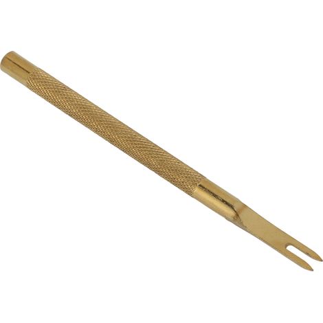Poinçon à fourche en cuir 4mm, acier inoxydable, manche antidérapant, doré, 2 dents, outil de perforation précis pour maroquinerie (1/5)