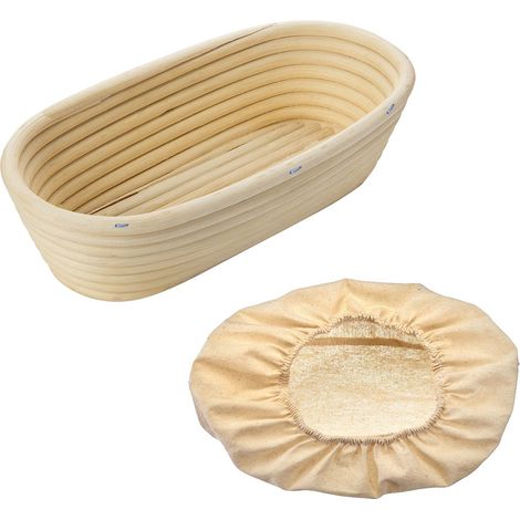 Westmark 3204227B - Set di 1 cubi per fermentazione, ovali + rivestimento, in canna/cotone, beige chiaro/beige (1/5)